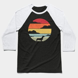 Dachshund Retro Vintage Sunset Baseball T-Shirt